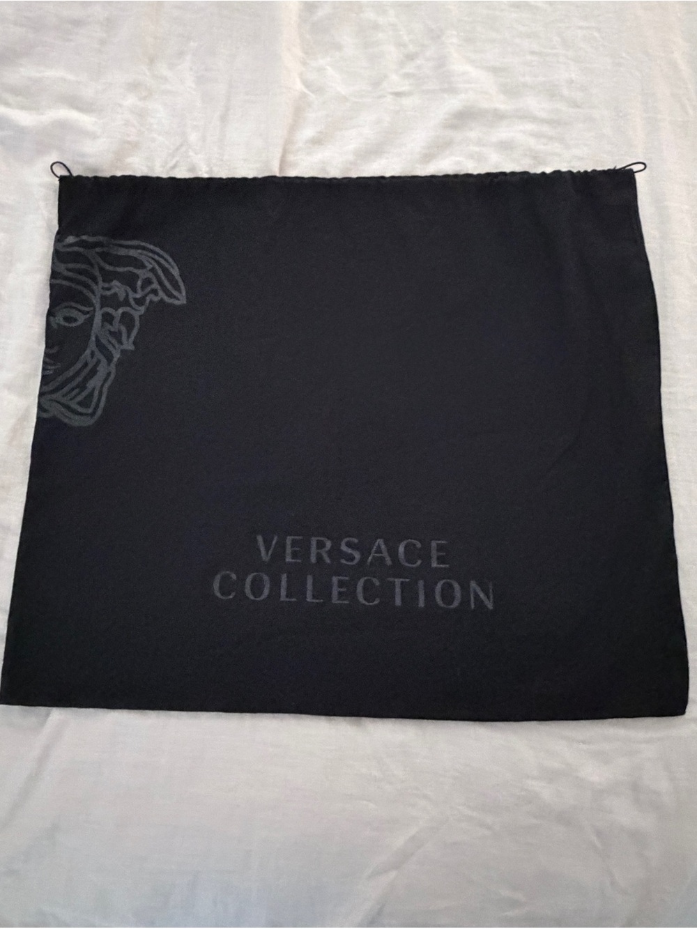 Versace Collection Black Logo Drawstring Dust Pouch Large